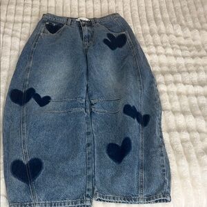 Heart Pattern Denim jeans